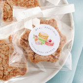 水色マカロンとさくらんぼメルシーボークー ラウンドシール