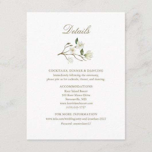 水色マグノリア結婚のクレストエンクロージャカード エンクロージャーカード (正面)