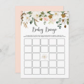 水色マグノリア綿ベビーシャワービンゴゲーム エンクロージャーカード (正面/裏面)