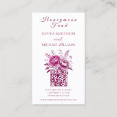 水色マゼンタ牡丹 – レジストリ – ハネムーン 名刺 (裏面)