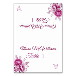 水色マゼンタ牡丹 – 家きん結婚アイコン – テーブルナンバー