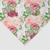 水色マルサラ花柄パーティー組織 薄葉紙 (詳細)