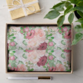 水色マルサラ花柄パーティー組織 薄葉紙 (ギフト)