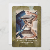 水色マルティーニオリーブエレガントクリスマスカード 招待状 (正面)