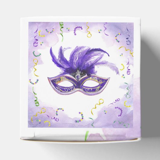 水色マルディグラスファット火曜日パーティー フェイバーボックス (上部)