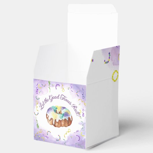 水色マルディグラスファット火曜日パーティー フェイバーボックス (オープン)