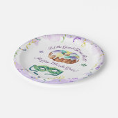 水色マルディグラスファット火曜日パーティー ペーパープレート (アングル)