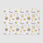 水色マルディグラスマスクキングケーキクラウン 薄葉紙 (正面)