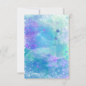 水色マーメイドテールパーティーテーブル番号カード 招待状 (裏面)