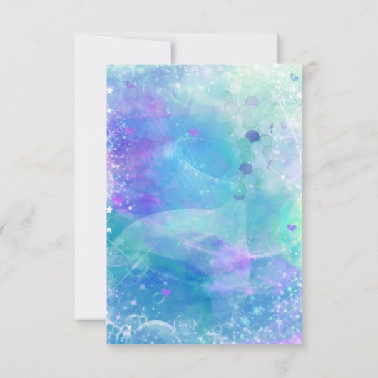 水色マーメイドテールパーティーテーブル番号カード 招待状 (裏面)