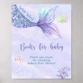 水色マーメイドテール – ベビー用の書籍 ポスター (正面)