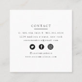 水色ミキサーケーキ+ベーカリーピンクビジネスカード スクエア名刺 (裏面)