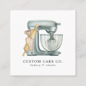水色ミキサーケーキ+ベーカリー名刺 スクエア名刺 (正面)