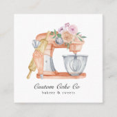 水色ミキサーケーキ+ベーカリー名刺 スクエア名刺 (正面)