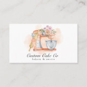 水色ミキサーケーキ+ベーカリー名刺 名刺 (正面)