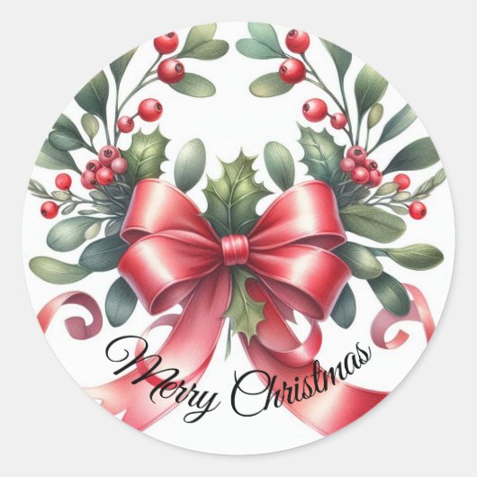水色ミスタレエレガントトーメリークリスマス ラウンドシール (正面)