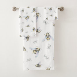 水色ミツバチ バスタオルセット