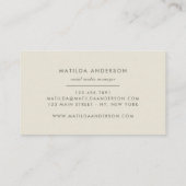 水色ミニマル抽象芸術自然シンプルエレガント 名刺 (裏面)