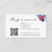 水色メキシカンフィエスタウェディングRSVP QRコード エンクロージャーカード (正面)