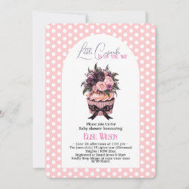 水色モダンカップケーキ赤ちゃんシャワー5 招待状