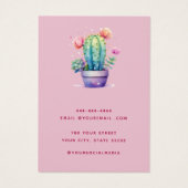 水色モダンサボテンのイヤリング表示カード (裏面)