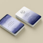 水色モダンネイビーダークブループロフェッショナルロゴ 名刺