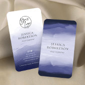 水色モダンネイビーダークブループロフェッショナルロゴ 名刺