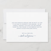 水色モダンネイビーブルー結婚ズ サンキューカード (裏面)