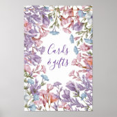 水色モダンパステルパープルピンク野花#2 ポスター (正面)