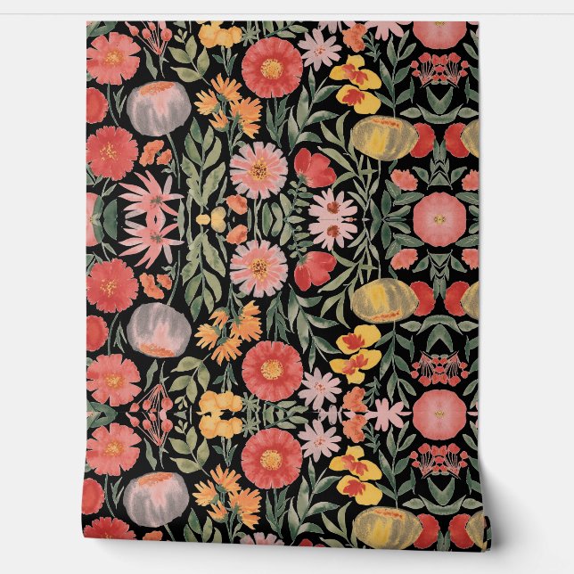 水色モダンピンクがかったオレンジ色 壁紙 (ほどく)