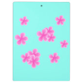 水色モダンピンクの花の植物性 クリップボード (裏面)