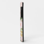 水色モダンピンクの花モノグラムの Case-Mate iPhoneケース (裏面/左)