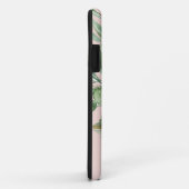 水色モダンピンクの花モノグラムの Case-Mate iPhoneケース (裏面/右)