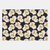 水色モダンピンク牡丹フローラ ラッピングペーパーシート (正面3)