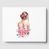 水色モダンピンク結婚ガウンブライダルシャワー ゲストブック (裏面)