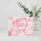 水色モダンピンク |ありがとうはがき ポストカード (スタンド正面)