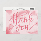 水色モダンピンク |ありがとうはがき ポストカード (正面/裏面)