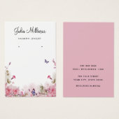 水色モダンフローライヤリング表示カード (正面&裏面)