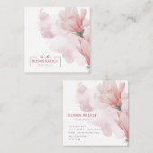 水色モダンフローラ名刺 スクエア名刺 (正面/裏面)