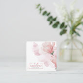 水色モダンフローラ名刺 スクエア名刺 (スタンド正面)