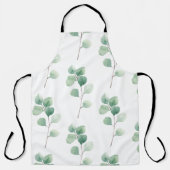 水色モダンユーカリ緑パターン エプロン (正面)