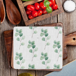 水色モダンユーカリ緑パターン カッティングボード