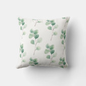 水色モダンユーカリ緑パターン クッション (裏面)