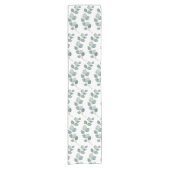 水色モダンユーカリ緑パターン ショートテーブルランナー (正面)