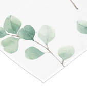 水色モダンユーカリ緑パターン ショートテーブルランナー (コーナー)