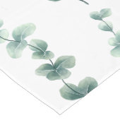 水色モダンユーカリ緑パターン ショートテーブルランナー (コーナー)