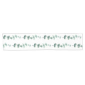 水色モダンユーカリ緑パターン ショートテーブルランナー (横)