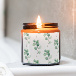 水色モダンユーカリ緑パターン スクエアシール