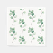水色モダンユーカリ緑パターン スタンダードカクテルナプキン (正面)