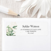 水色モダンユーカリ緑葉金ゴールド ラベル (インサイチュ)